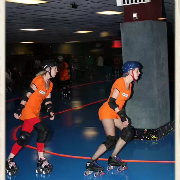 The Derby Girls - Nov. 14th Before videoing the bouts here are some photographs of the warm ups and tear down.